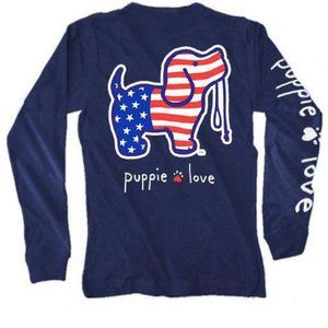 Puppie Love Navy USA Long Sleeve